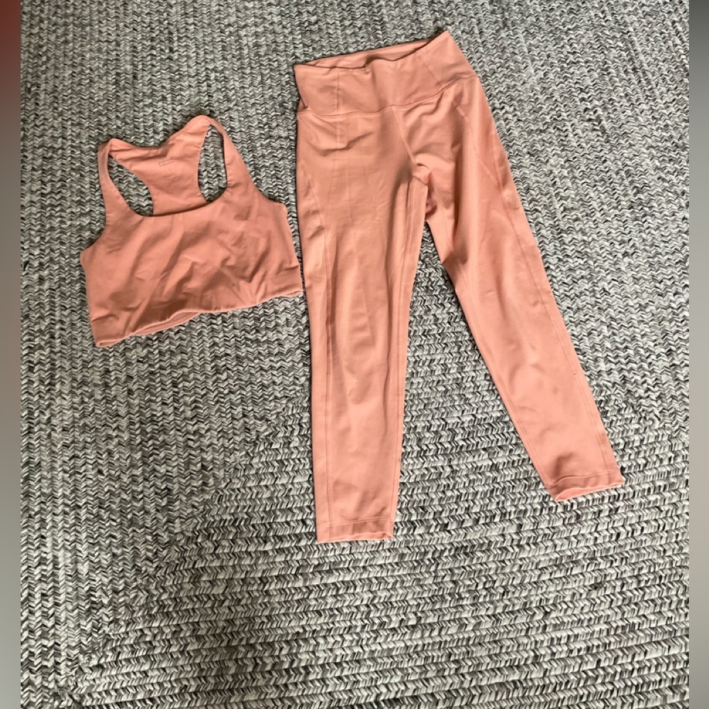 Girlfriend Collective Blush Pink Bra & Tights Set SIZE SMALL